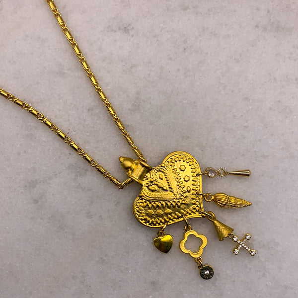 Heart Necklace | Bohemian Style | Handmade in Australia | Baroque Chain