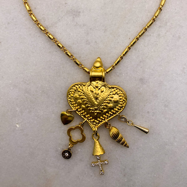 Heart Necklace | Bohemian Style | Handmade in Australia | Baroque Chain