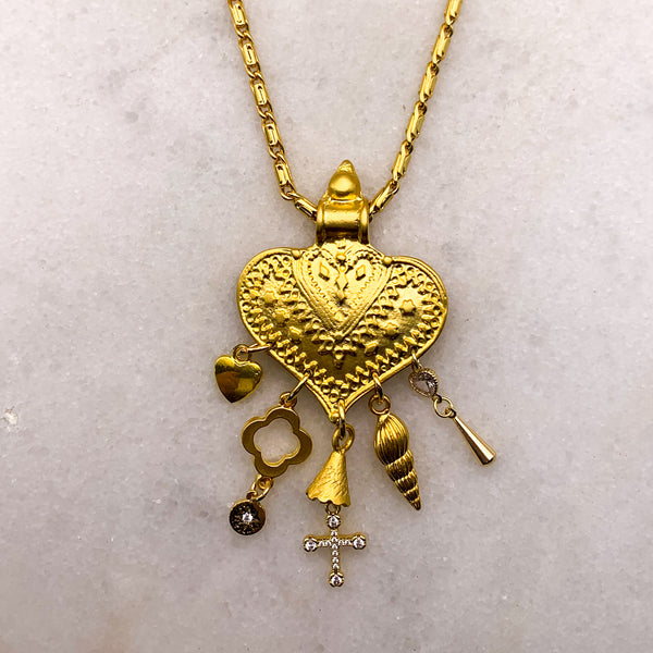 Heart Necklace | Bohemian Style | Handmade in Australia | Baroque Chain