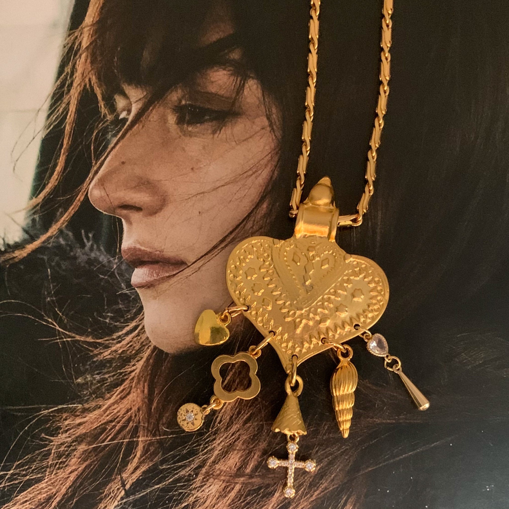 Heart Necklace | Bohemian Style | Handmade in Australia | Baroque Chain