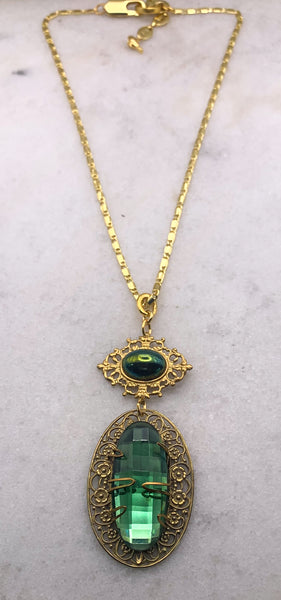 Vintage 1940’s Faceted Crystal | Gold Filigree | Handmade in Australia 