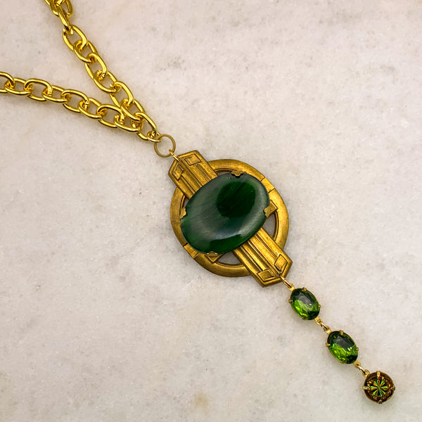 Art Deco Necklace | Jade | Handmade in Australia | Vintage Style