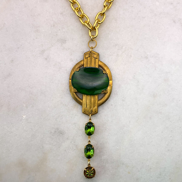 Art Deco Necklace | Jade | Handmade in Australia | Vintage Style