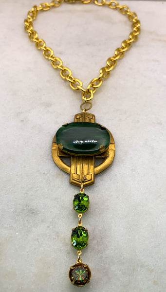 Art Deco Necklace | Jade | Handmade in Australia | Vintage Style