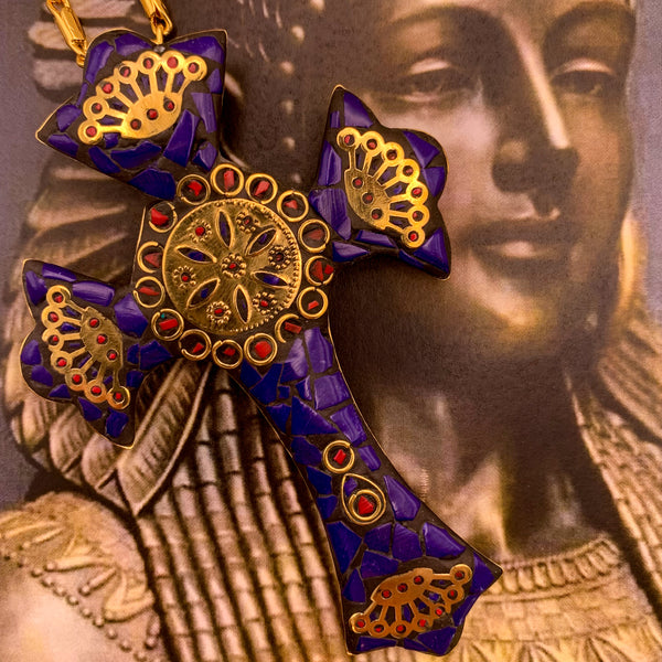 Tibetan Cross | Lapis Lazuli | Handmade in Australia | Bohemian Style