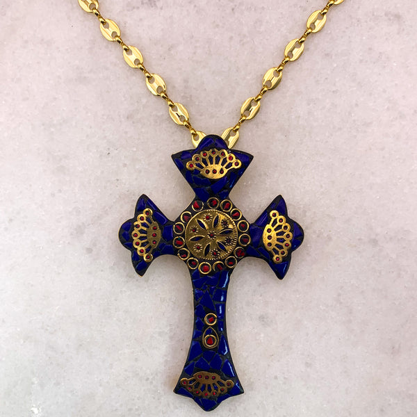 Tibetan Cross | Lapis Lazuli | Handmade in Australia | Bohemian Style
