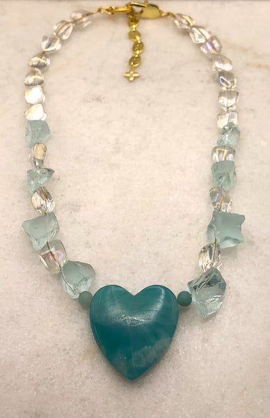 Gemstone Necklace | Bohemian Style | Handmade in Australia | Aquamarine
