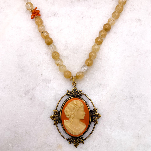 Carved Vintage Cameo | Gemstone Bead | Handmade in Australia 