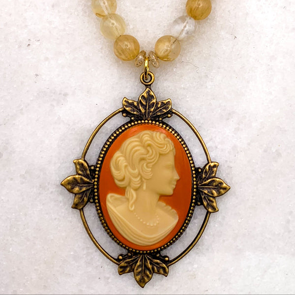 Carved Vintage Cameo | Gemstone Bead | Handmade in Australia 