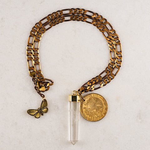 Quartz Crystal | Vintage Coin | Handmade in Australia
