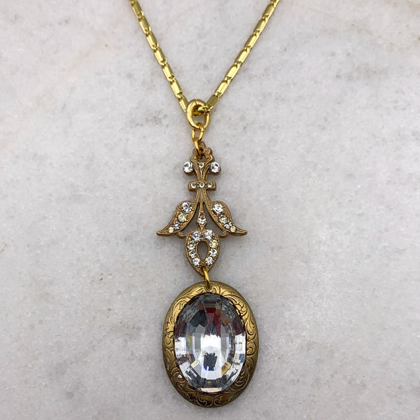 Fleur de Lis | Vintage Crystal | Handmade in Australia | Gold Filled