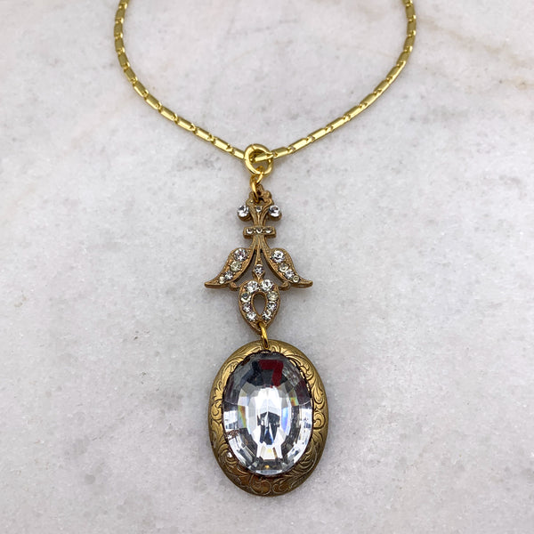 Fleur de Lis | Vintage Crystal | Handmade in Australia | Gold Filled