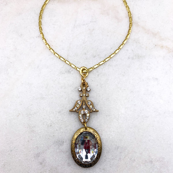 Fleur de Lis | Vintage Crystal | Handmade in Australia | Gold Filled