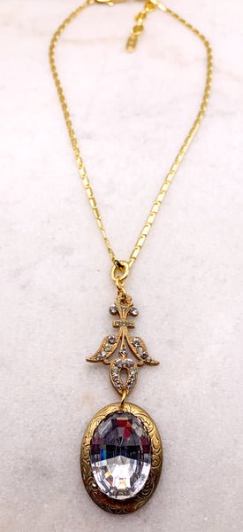 Fleur de Lis | Vintage Crystal | Handmade in Australia | Gold Filled