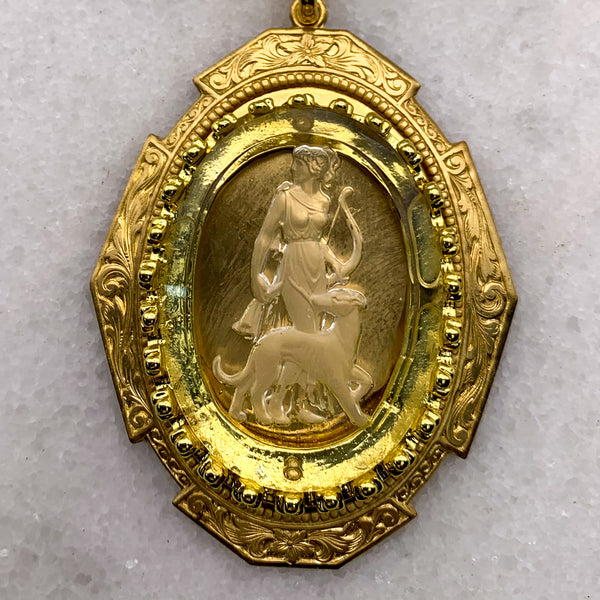 Goddess Diana Necklace | Vintage | Handmade in Australia | 18 Carat Gold Filled Chain