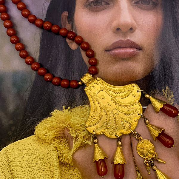 Red Jasper Gemstone | Handmade in Australia | Gold Necklace 