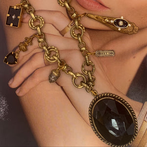 Charm Necklace | Vintage French Jet | Handmade in Australia | Boho Chic