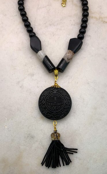 Tassel Necklace | Chinese Happiness Symbol | Handmade in Australia