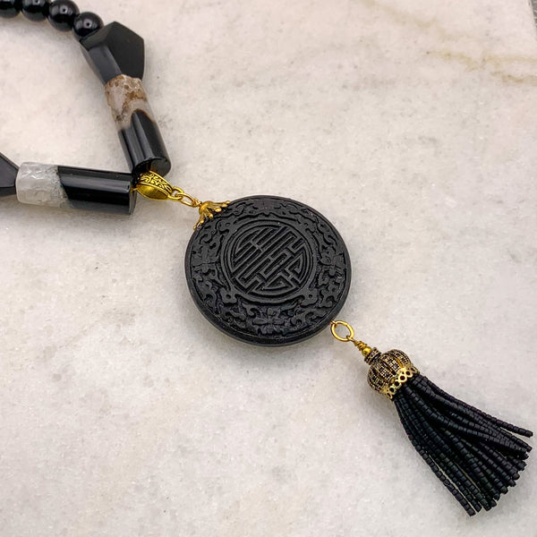 Tassel Necklace | Chinese Happiness Symbol | Handmade in Australia