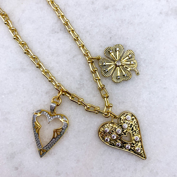Heart Necklace | Four Leaf Clover | Gold Filled | Handmade in Australia 