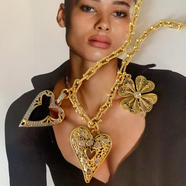 Heart Necklace | Four Leaf Clover | Gold Filled | Handmade in Australia 