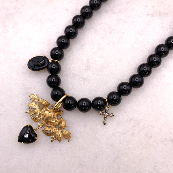 Heraldic | Natural Onyx Beads | Handmade in Australia | Vintage
