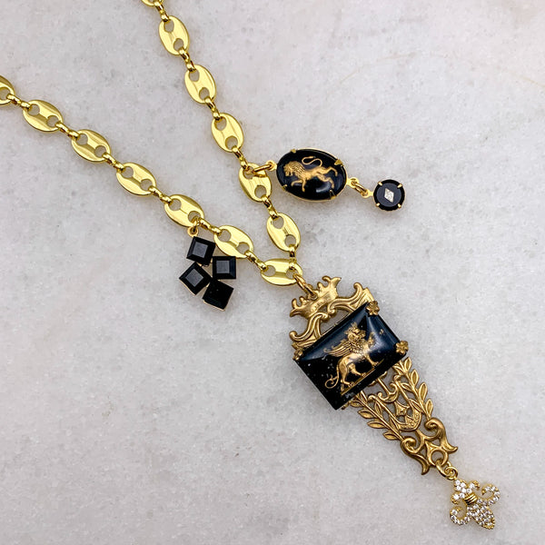 Vintage Jewellery | Lion Necklace | Handmade in Australia | Gold