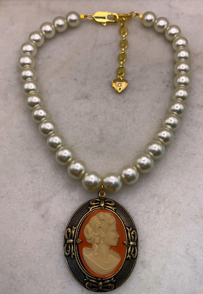 Vintage Cameo Necklace | Pearl Jewellery | Handmade in Australia 