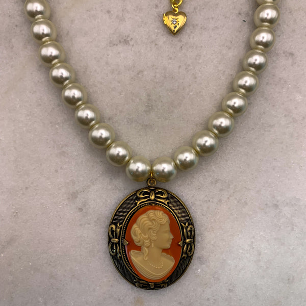 Vintage Cameo Necklace | Pearl Jewellery | Handmade in Australia 