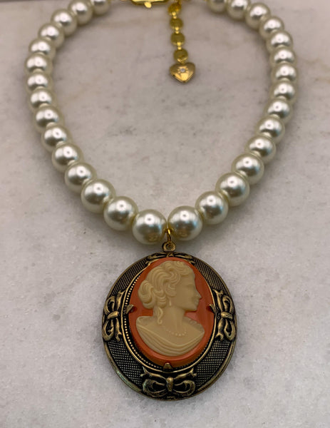 Vintage Cameo Necklace | Pearl Jewellery | Handmade in Australia 