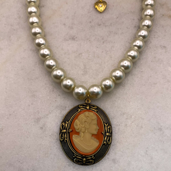 Vintage Cameo Necklace | Pearl Jewellery | Handmade in Australia 