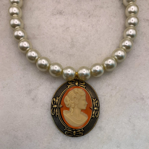 Vintage Cameo Necklace | Pearl Jewellery | Handmade in Australia 