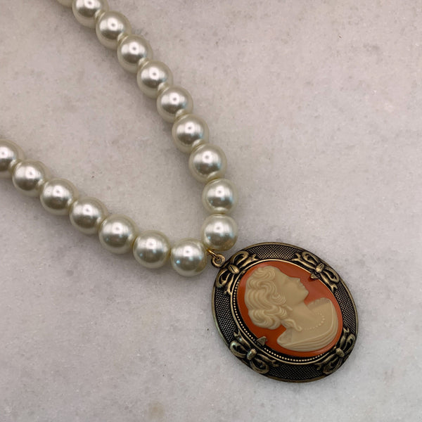 Vintage Cameo Necklace | Pearl Jewellery | Handmade in Australia 