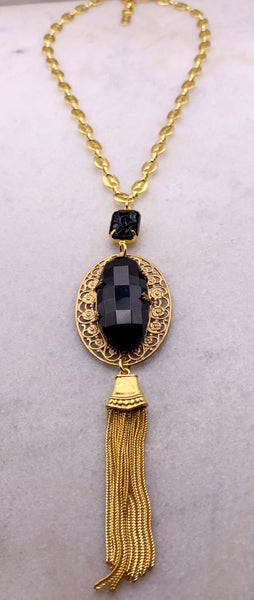 Gold Tassel Necklace | Handmade in Australia | French Jet | Gucci Chain