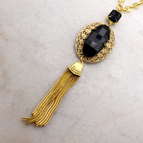 Gold Tassel Necklace | Handmade in Australia | French Jet | Gucci Chain