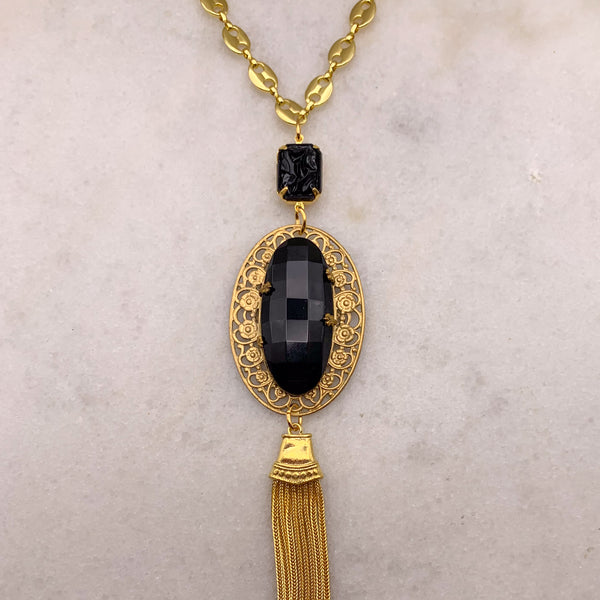 Gold Tassel Necklace | Handmade in Australia | French Jet | Gucci Chain