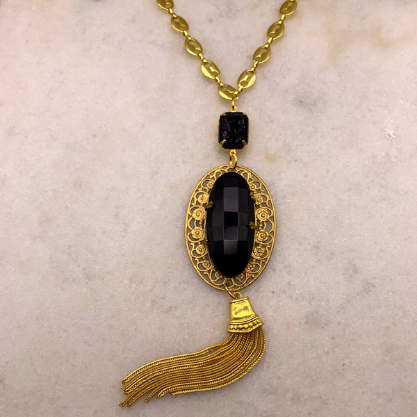 Gold Tassel Necklace | Handmade in Australia | French Jet | Gucci Chain