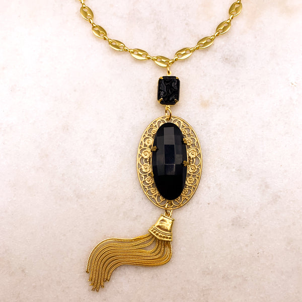 Gold Tassel Necklace | Handmade in Australia | French Jet | Gucci Chain