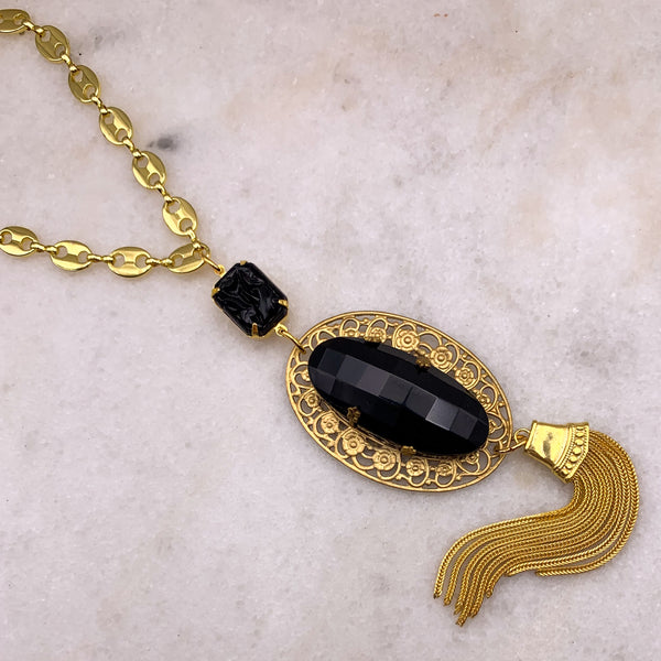 Gold Tassel Necklace | Handmade in Australia | French Jet | Gucci Chain