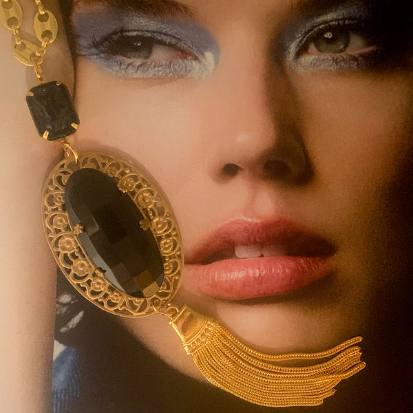 Gold Tassel Necklace | Handmade in Australia | French Jet | Gucci Chain