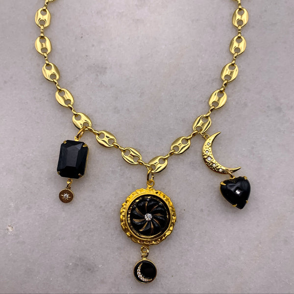 Venetian Glass Pendant | Handmade in Australia | Crescent Moon