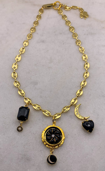 Venetian Glass Pendant | Handmade in Australia | Crescent Moon