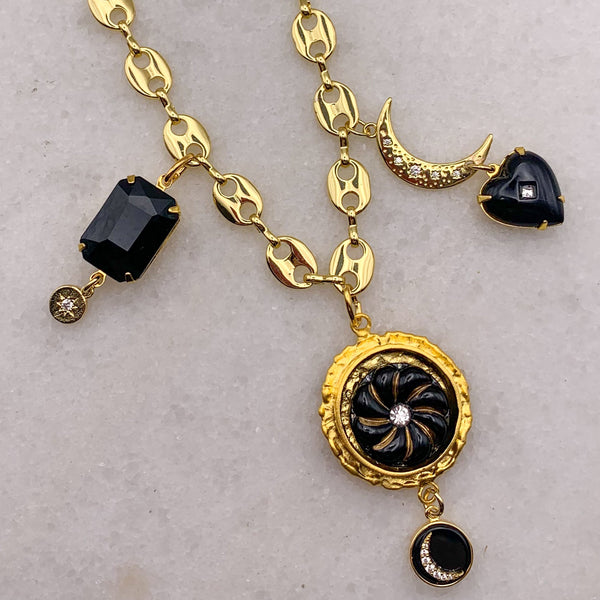 Venetian Glass Pendant | Handmade in Australia | Crescent Moon