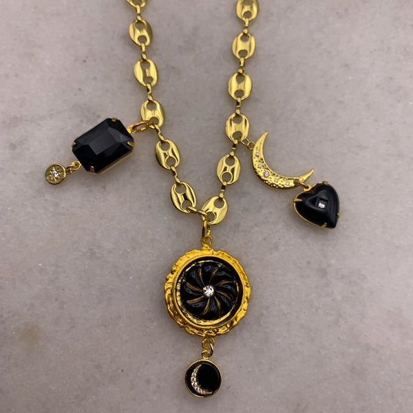 Venetian Glass Pendant | Handmade in Australia | Crescent Moon