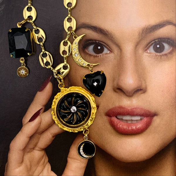 Venetian Glass Pendant | Handmade in Australia | Crescent Moon