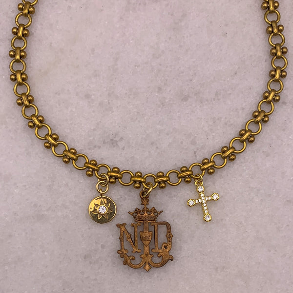 Notre Dame Medallion | Vintage Bowdoin Chain | Handmade in Australia | Vintage Style