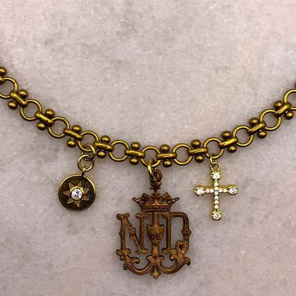 Notre Dame Medallion | Vintage Bowdoin Chain | Handmade in Australia | Vintage Style