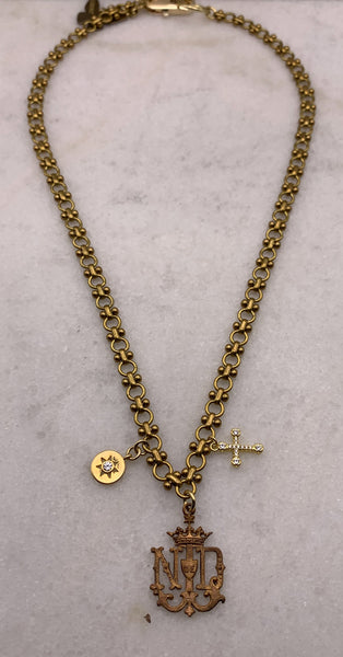Notre Dame Medallion | Vintage Bowdoin Chain | Handmade in Australia | Vintage Style