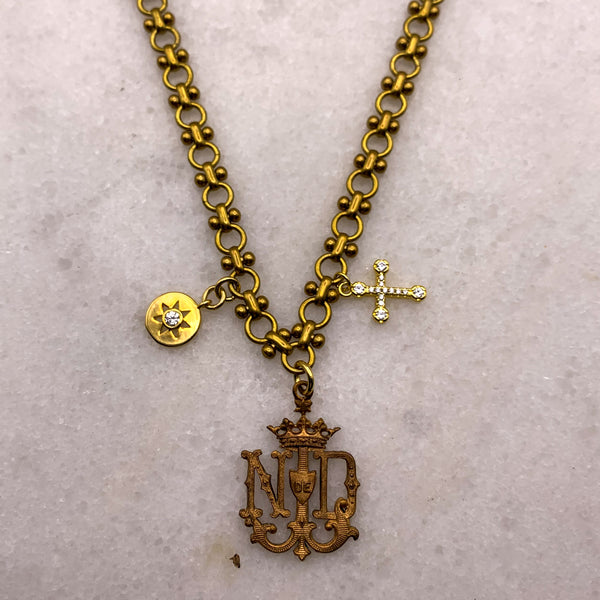 Notre Dame Medallion | Vintage Bowdoin Chain | Handmade in Australia | Vintage Style