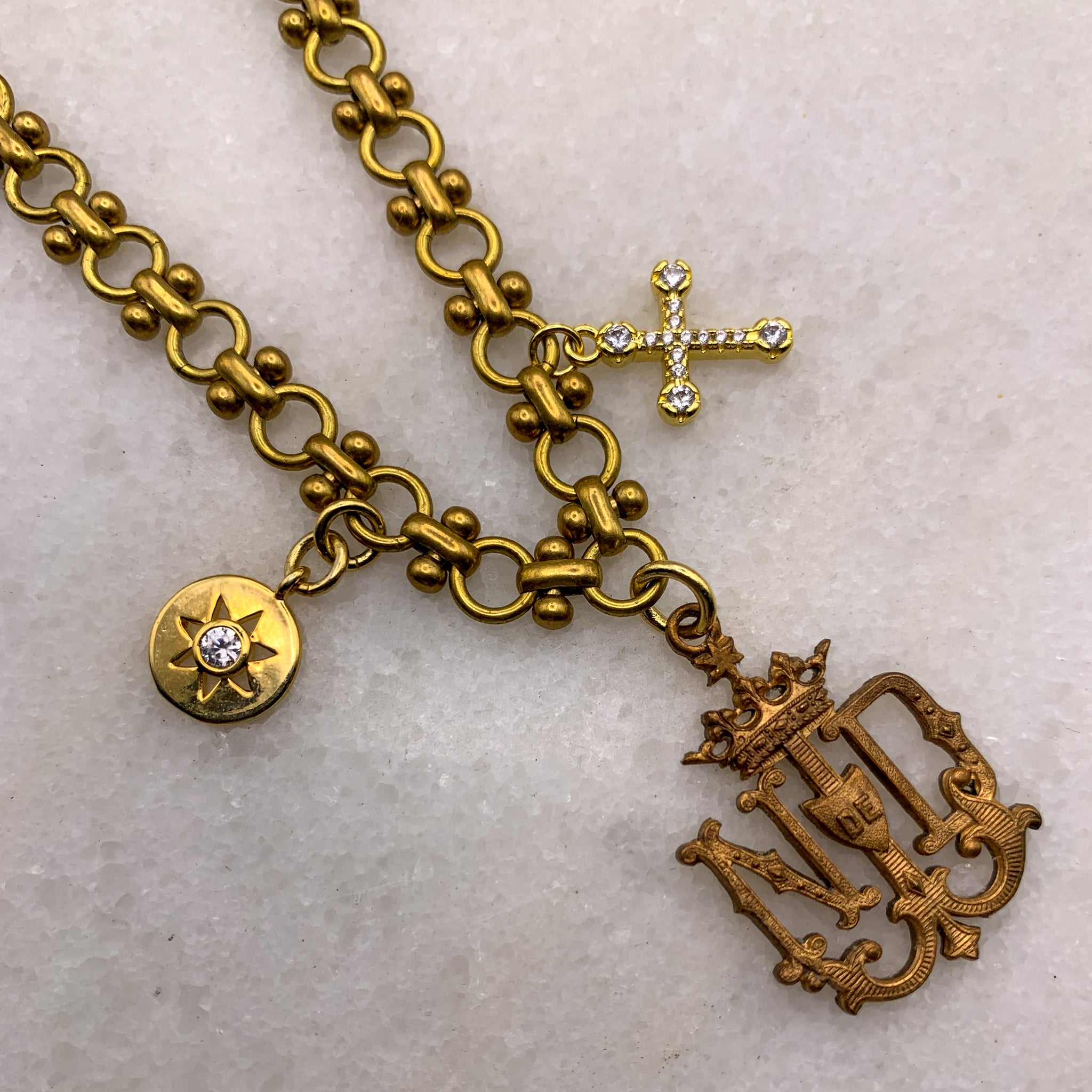 Notre Dame Medallion | Vintage Bowdoin Chain | Handmade in Australia | Vintage Style